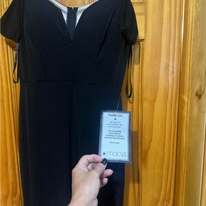 City Studio Black Sheath V-Neck Dress